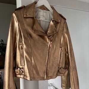 Anthropologie Rose Gold Moto Jacket – XS